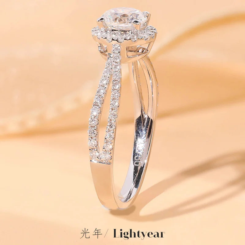 925 Sterling Silver Diamond Princess Ring