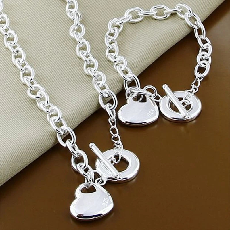 Heart Necklace Bracelet