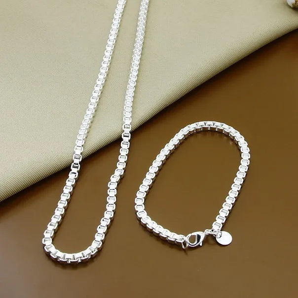 925 Sterling Silver Jewelry Moon Round Ball Necklace Earrings