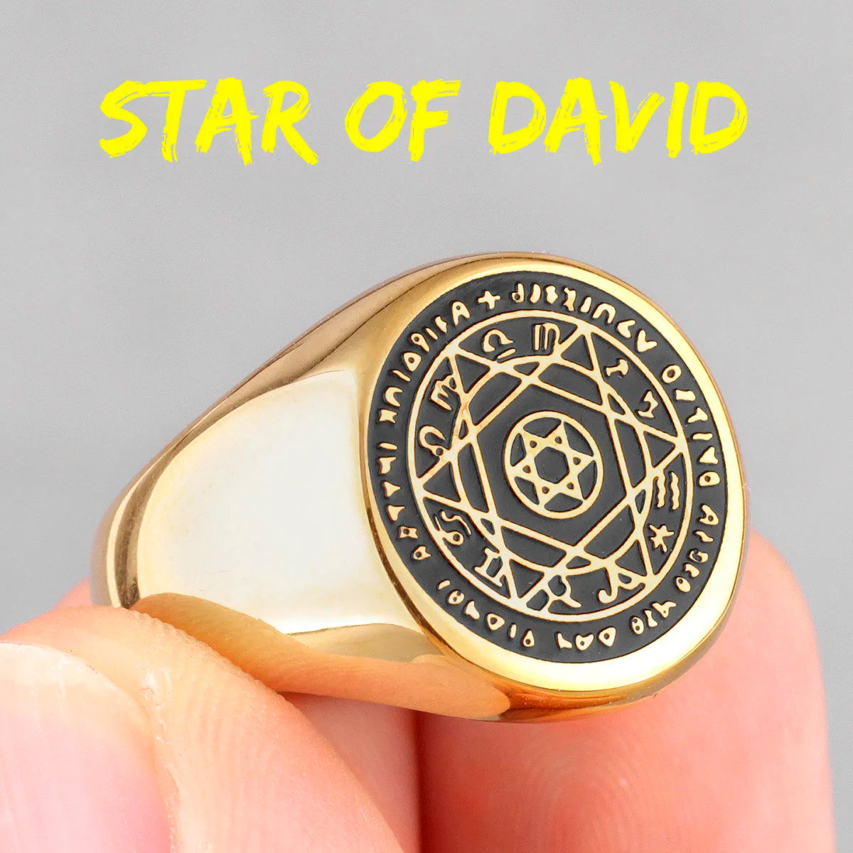 Constellation Patron Saint Star of David Amulet Stainless Steel Men Rings