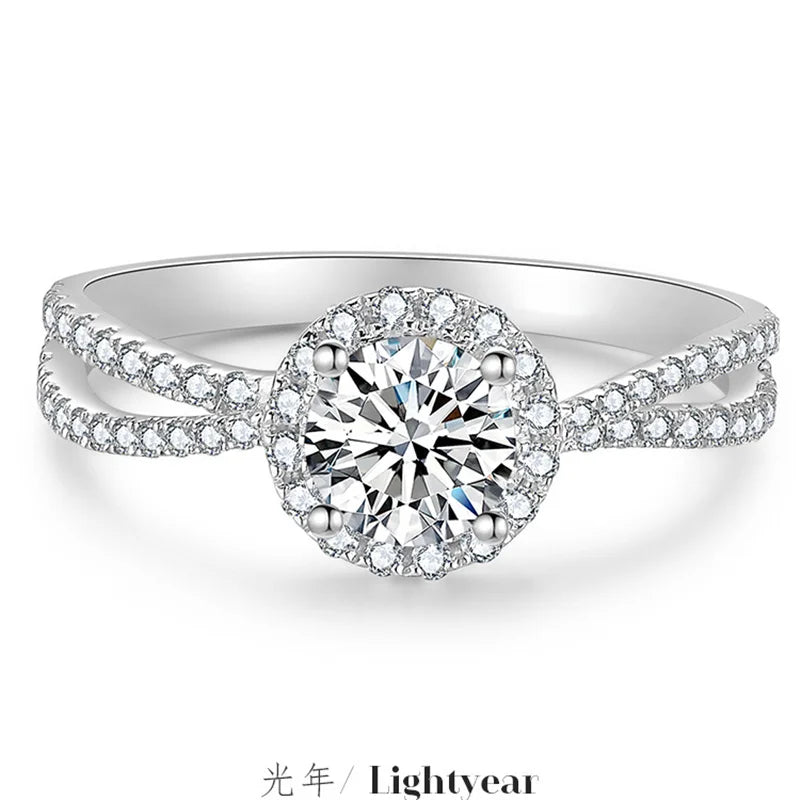 925 Sterling Silver Diamond Princess Ring