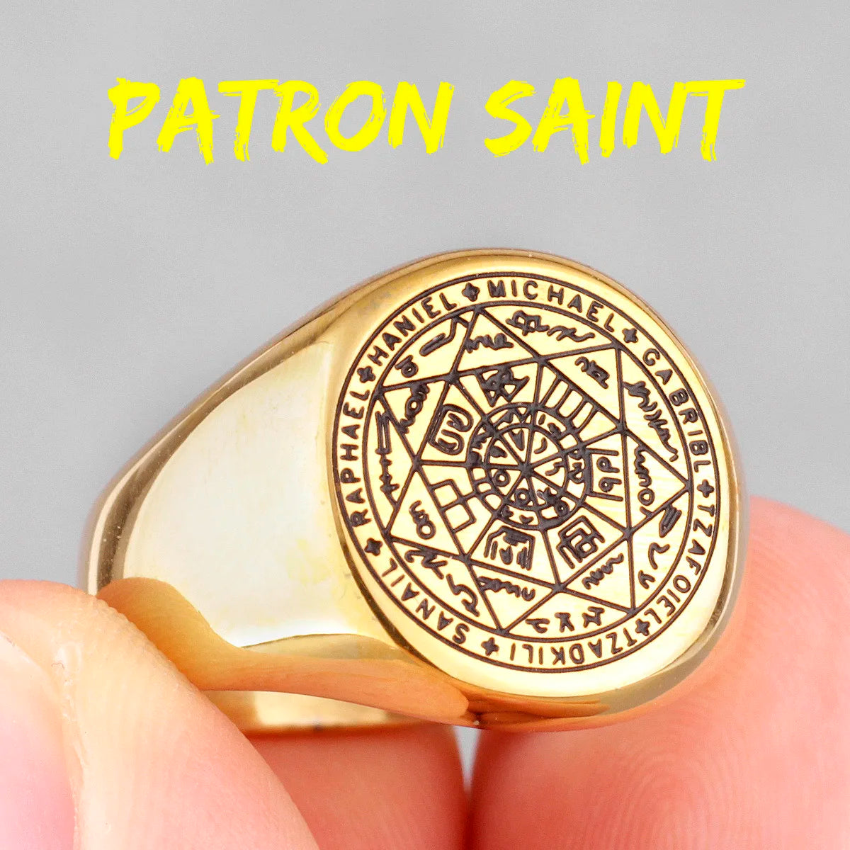 Constellation Patron Saint Star of David Amulet Stainless Steel Men Rings