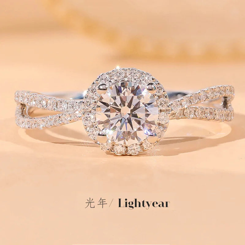 925 Sterling Silver Diamond Princess Ring