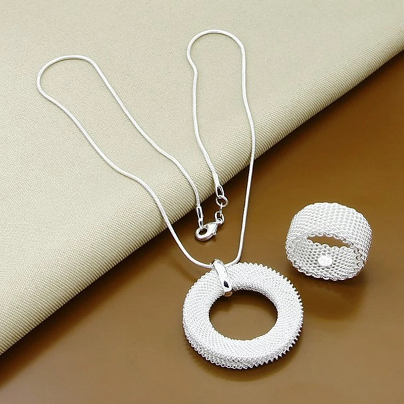 925 Sterling Silver Round Necklaces Rings