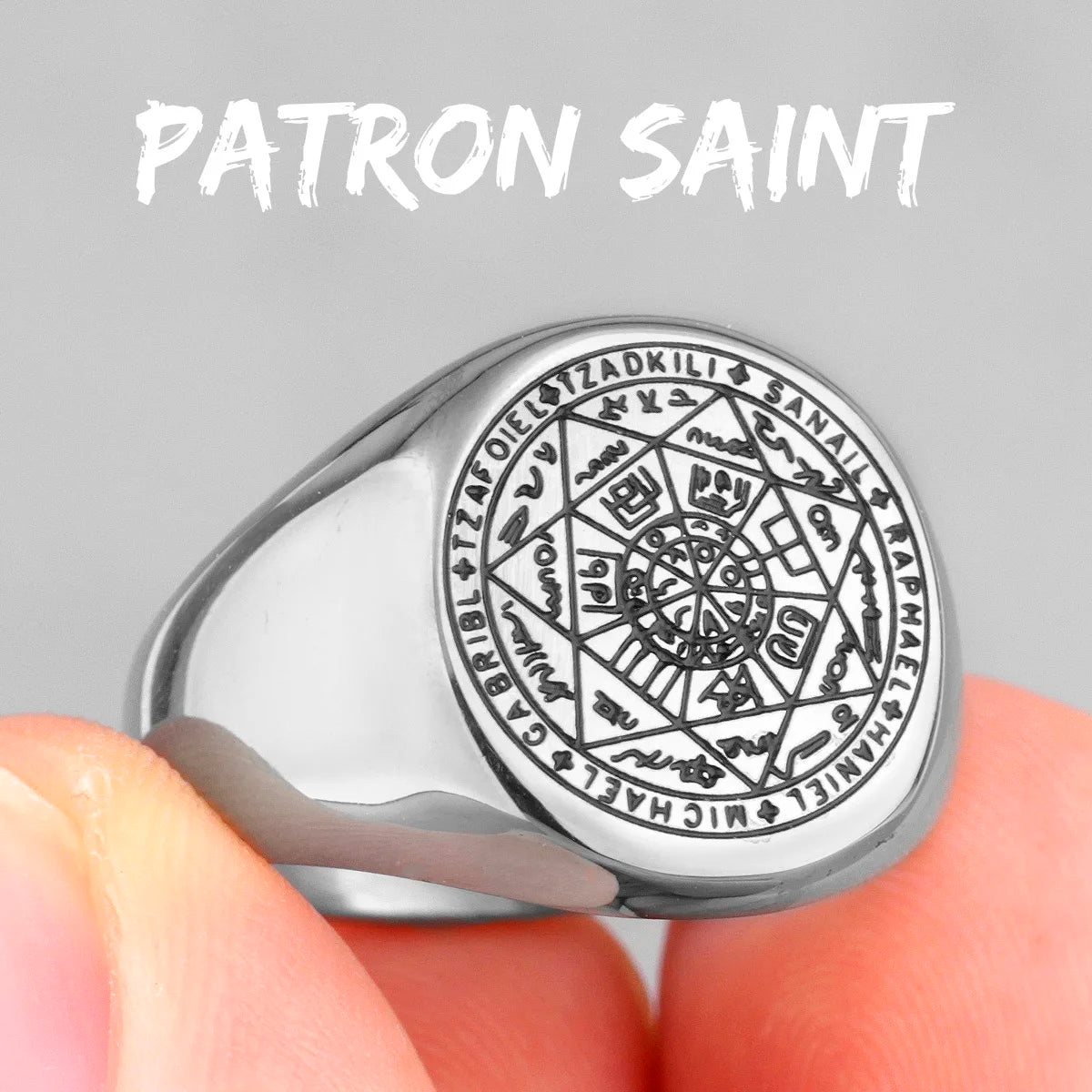 Constellation Patron Saint Star of David Amulet Stainless Steel Men Rings