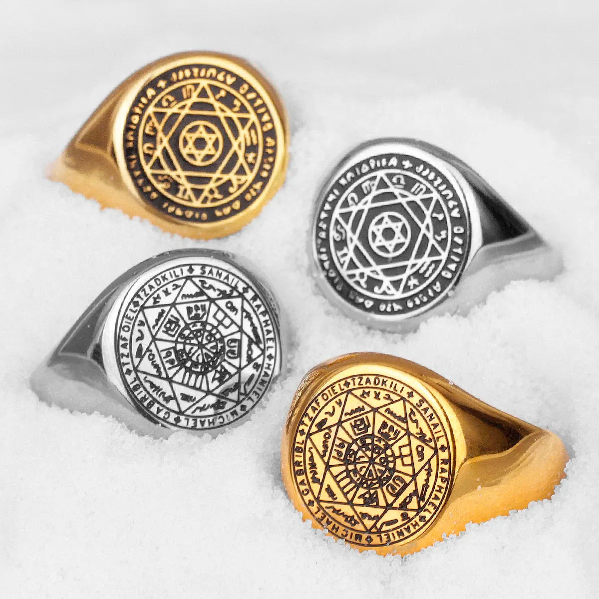 Constellation Patron Saint Star of David Amulet Stainless Steel Men Rings