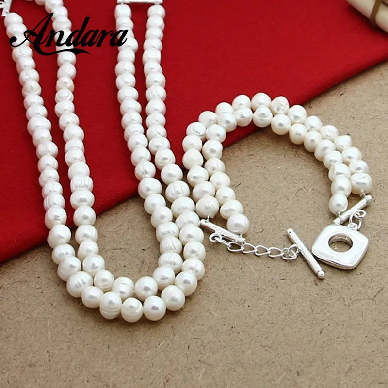 Natural Freshwater Pearl Necklace Bracelet Jewelry