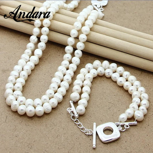 Natural Freshwater Pearl Necklace Bracelet Jewelry