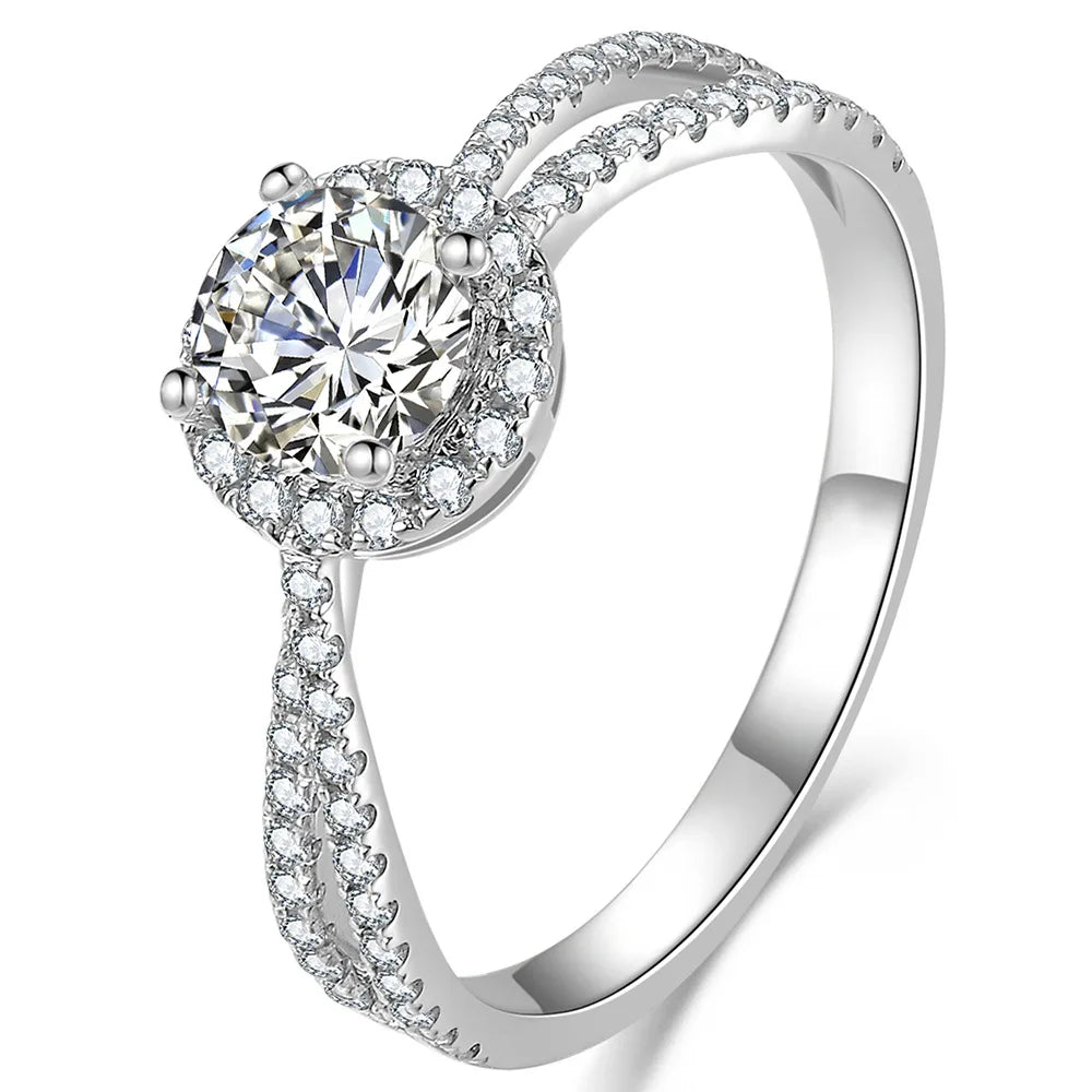 925 Sterling Silver Diamond Princess Ring