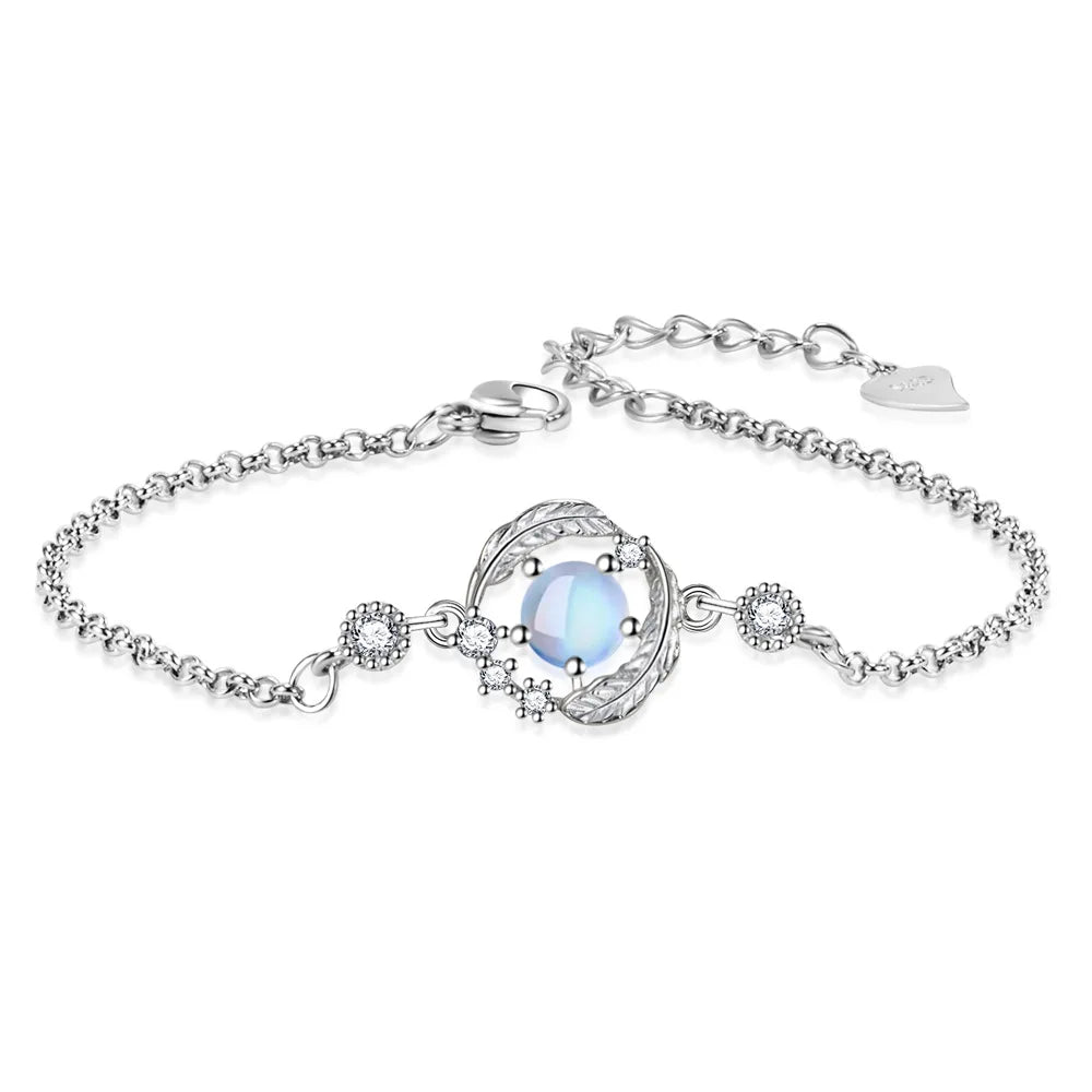 925 Sterling Silver Moonstone Necklace Earrings Bracelet Jewelry