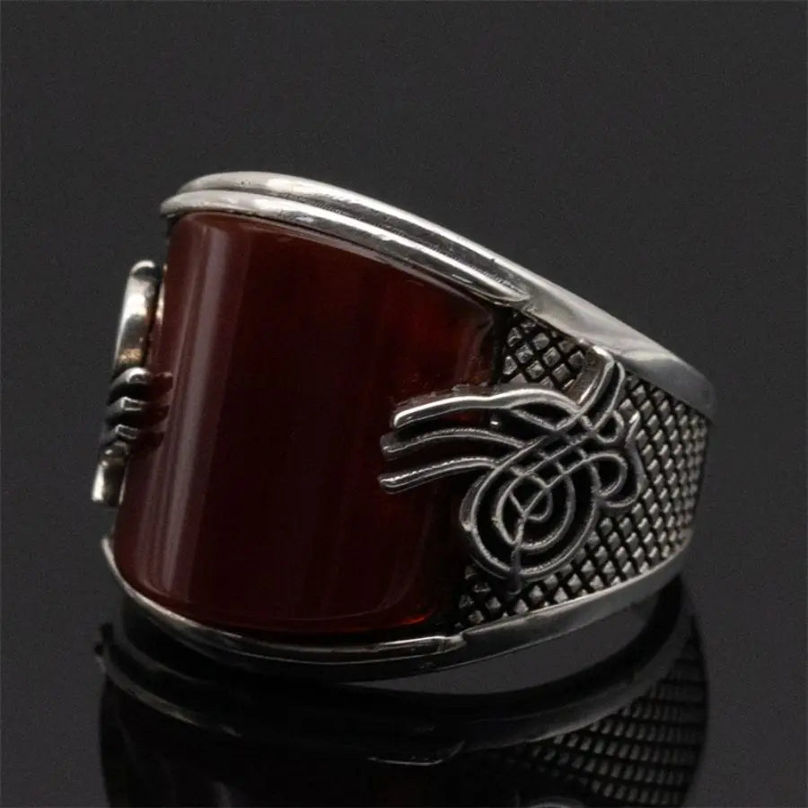 Wholesale Real 925 Sterling Silver Male Ring Vintage Turkish