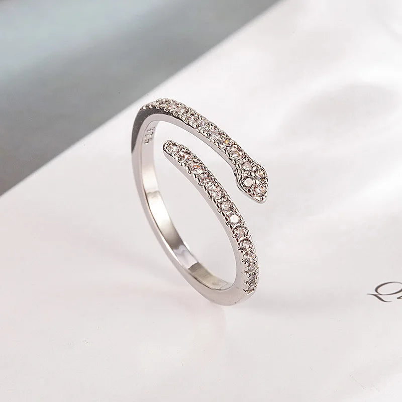 Fashion 925 Sterling Silver Snake Shape Ring