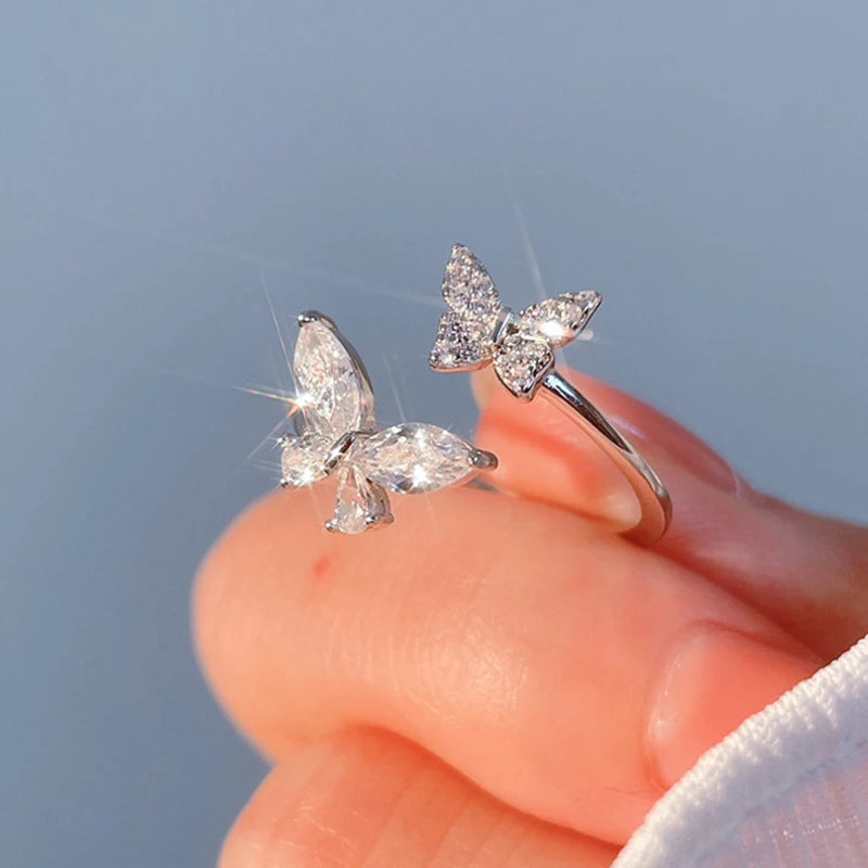 Fashion 925 Sterling Silver Butterfly Ring