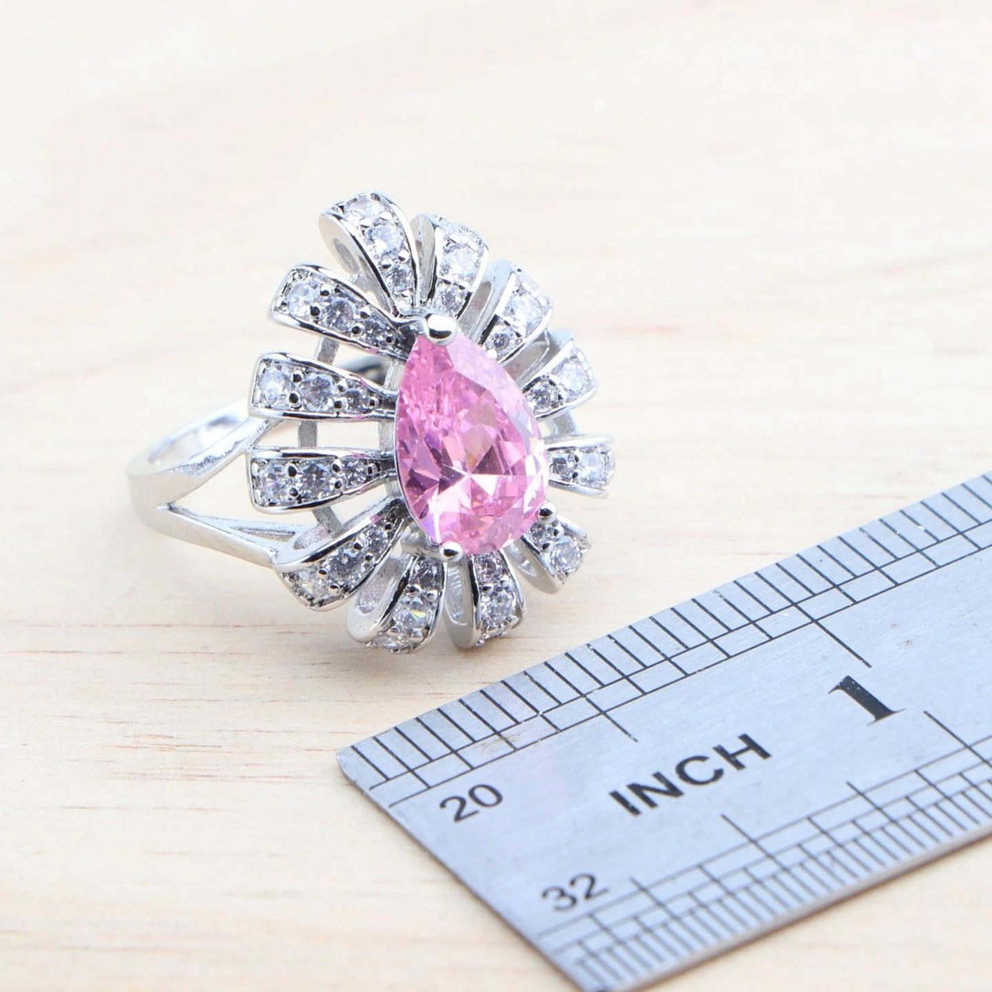 925 Sterling Silver Jewelry Sets Pink Zircon