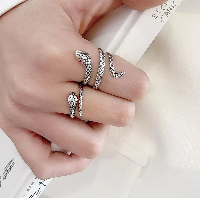 Popular 925 Sterling Silver Snake Shape Ring