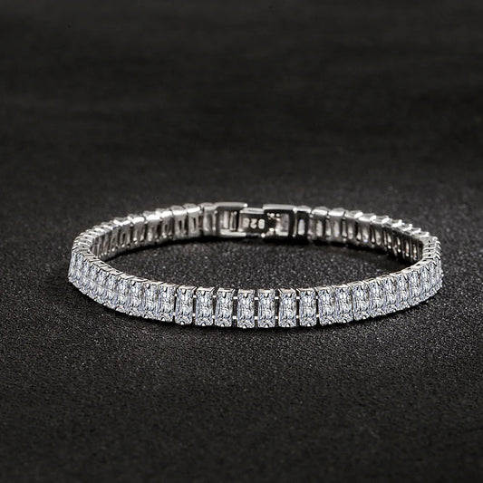 New Fashion 925 Sterling Silver Square Zirconia Bracelet