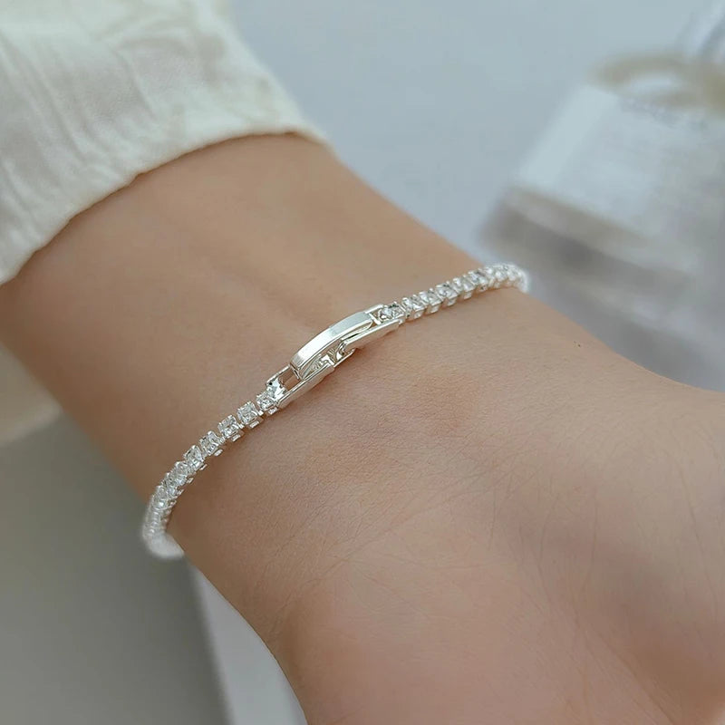 Fashion 925 Sterling Silver Simple Style Bracelet