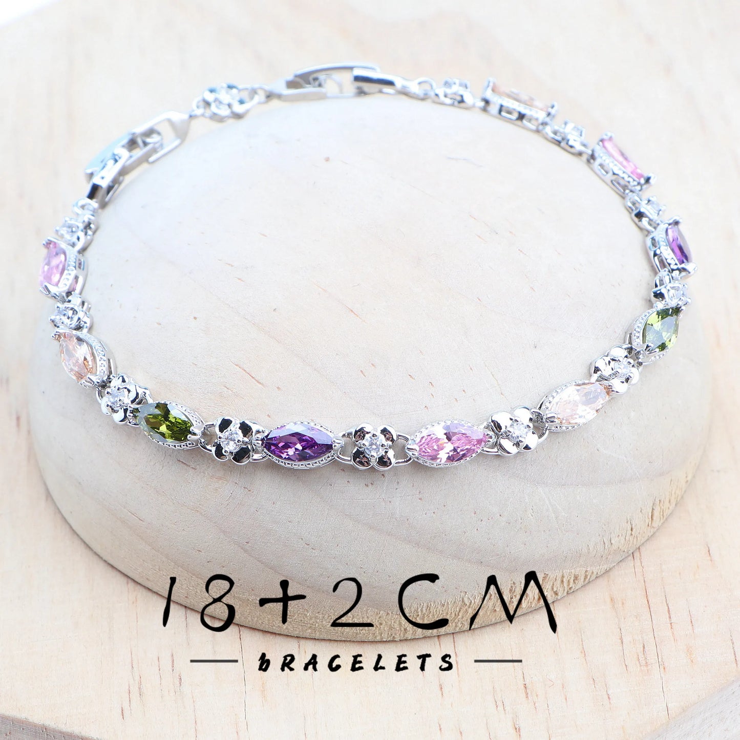 925 Silver Colorful Zircon Jewelry Sets Bridal