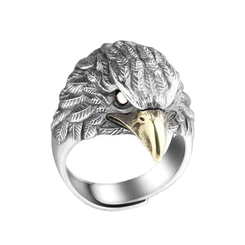 925 Sterling Silver Eagle Adjustable Rings For Women Man