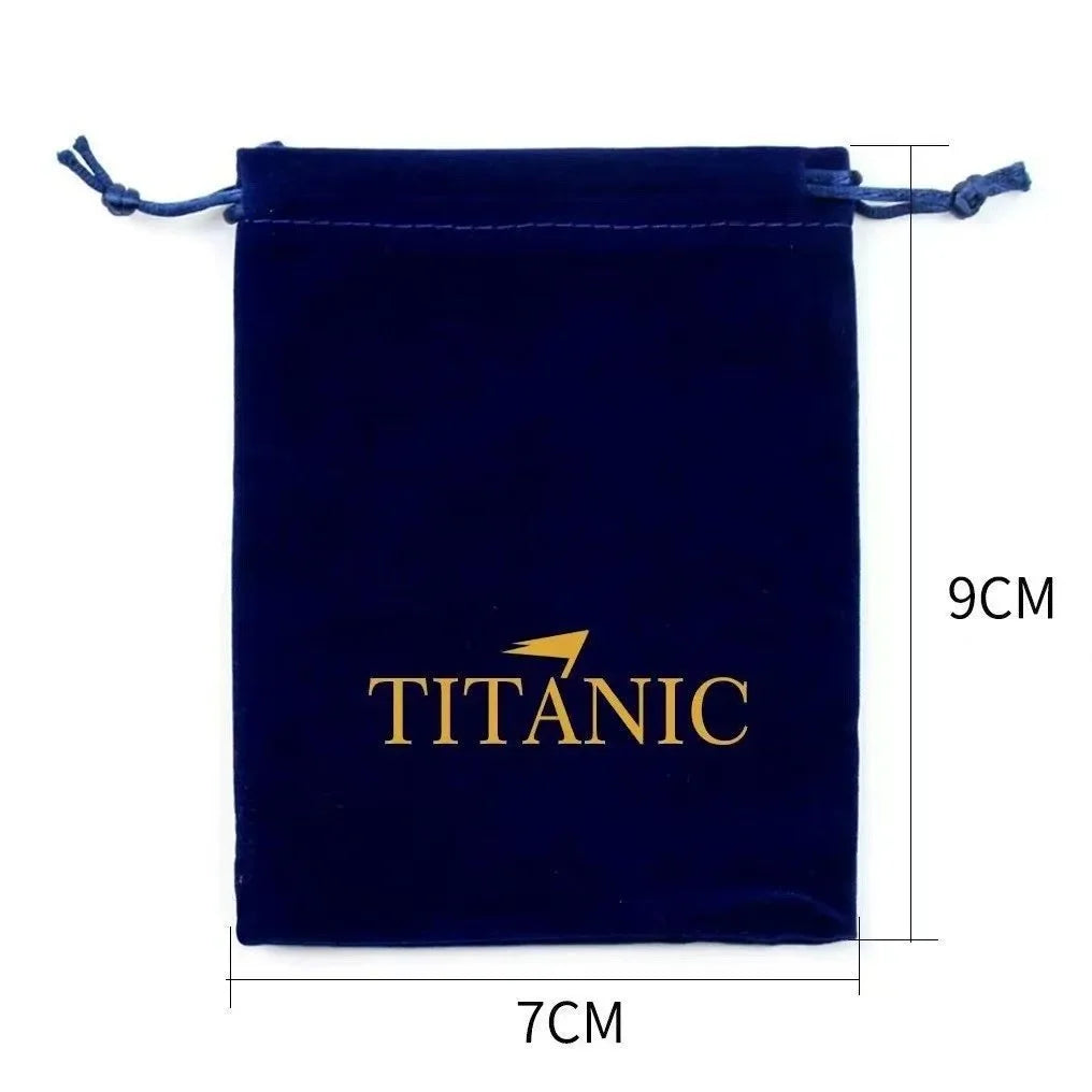 Titanic Heart of Ocean Blue  Love Forever Pendant Necklace + Velvet Bag