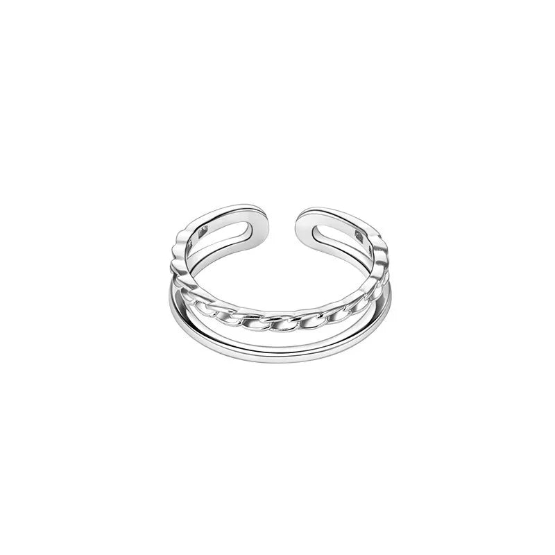 New 925 Sterling Silver Simple Shape Ring