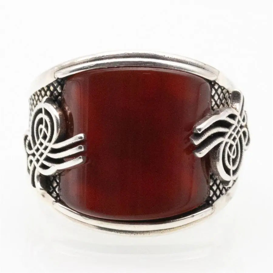 Wholesale Real 925 Sterling Silver Male Ring Vintage Turkish