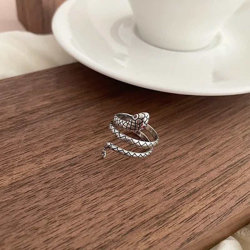 Popular 925 Sterling Silver Snake Shape Ring