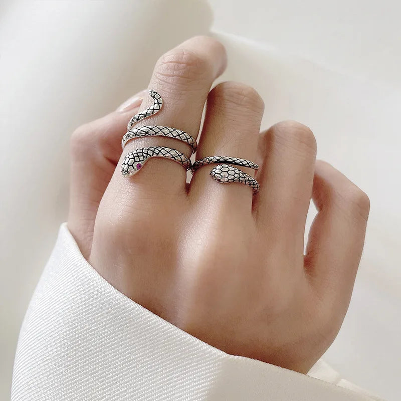 Popular 925 Sterling Silver Snake Shape Ring