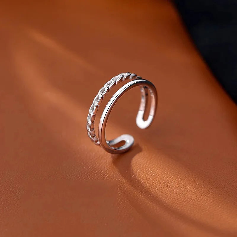 New 925 Sterling Silver Simple Shape Ring