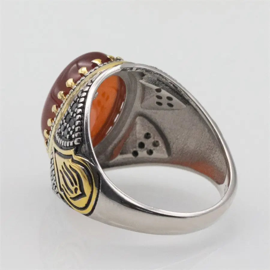 Wholesale Real 925 Sterling Silver Male Ring Vintage Turkish