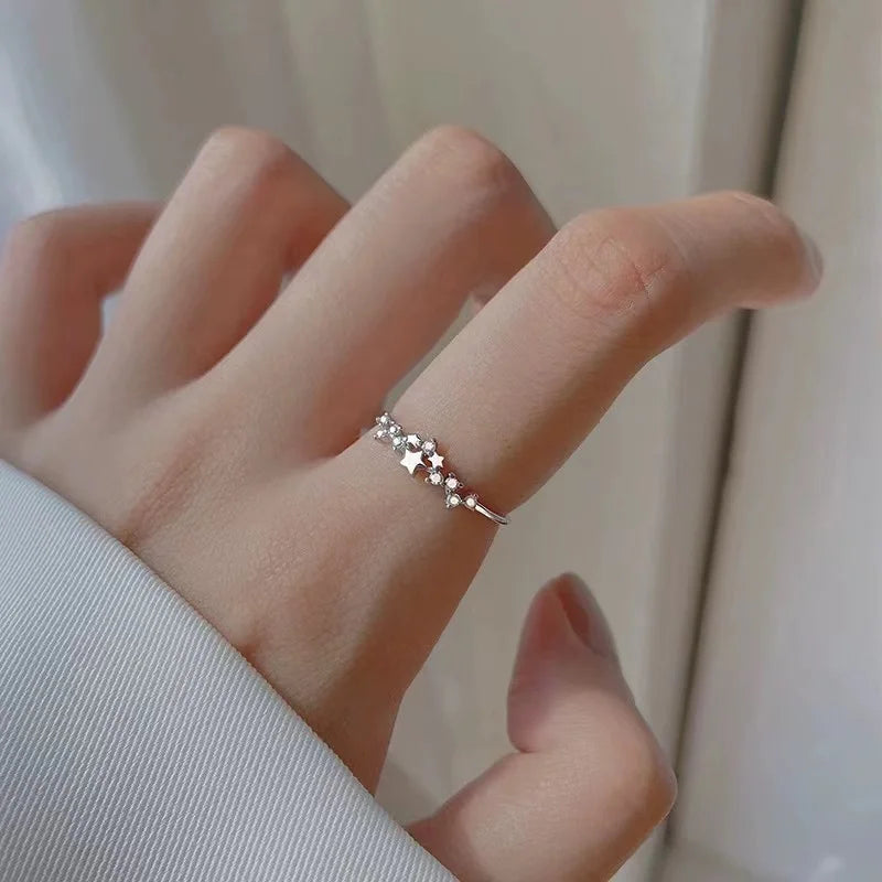 Fashion 925 Sterling Silver Star Zirconia Ring