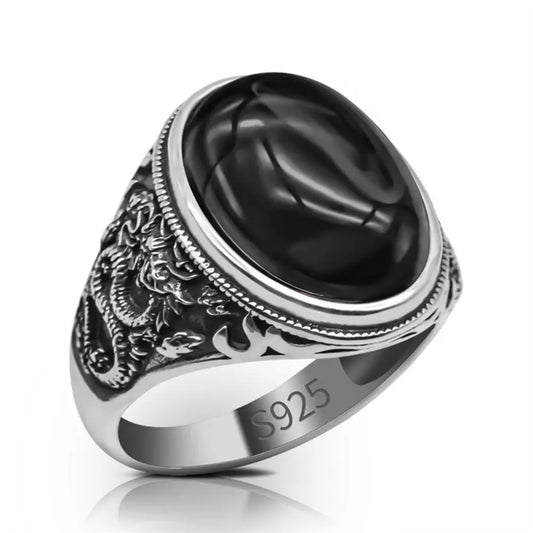 Real 925 Sterling Silver Male Ring Men
 for Men