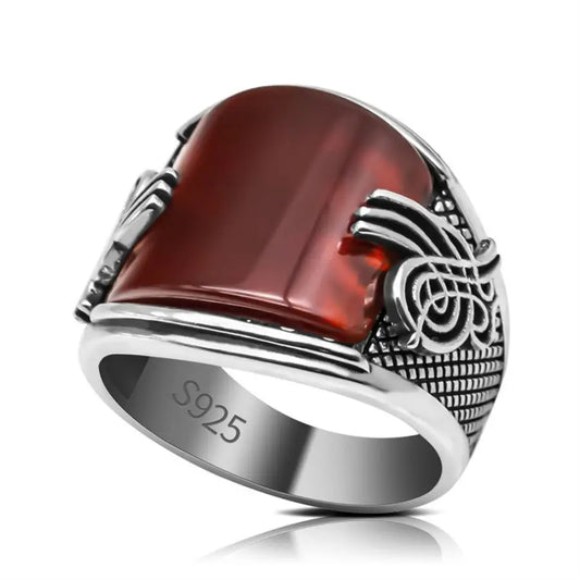 Wholesale Real 925 Sterling Silver Male Ring Vintage Turkish