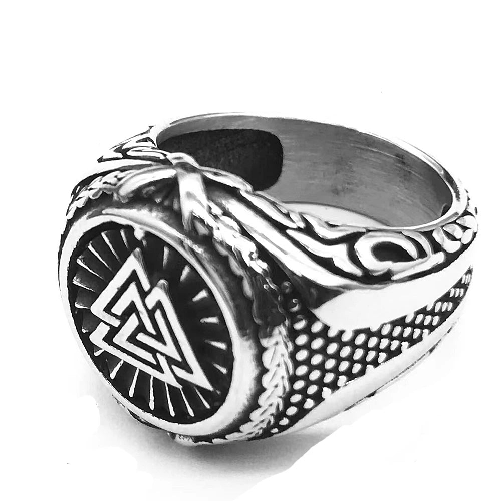 Nordic Celtics Knotwork Viking Tree of Life Yggdrasil Ring For Men