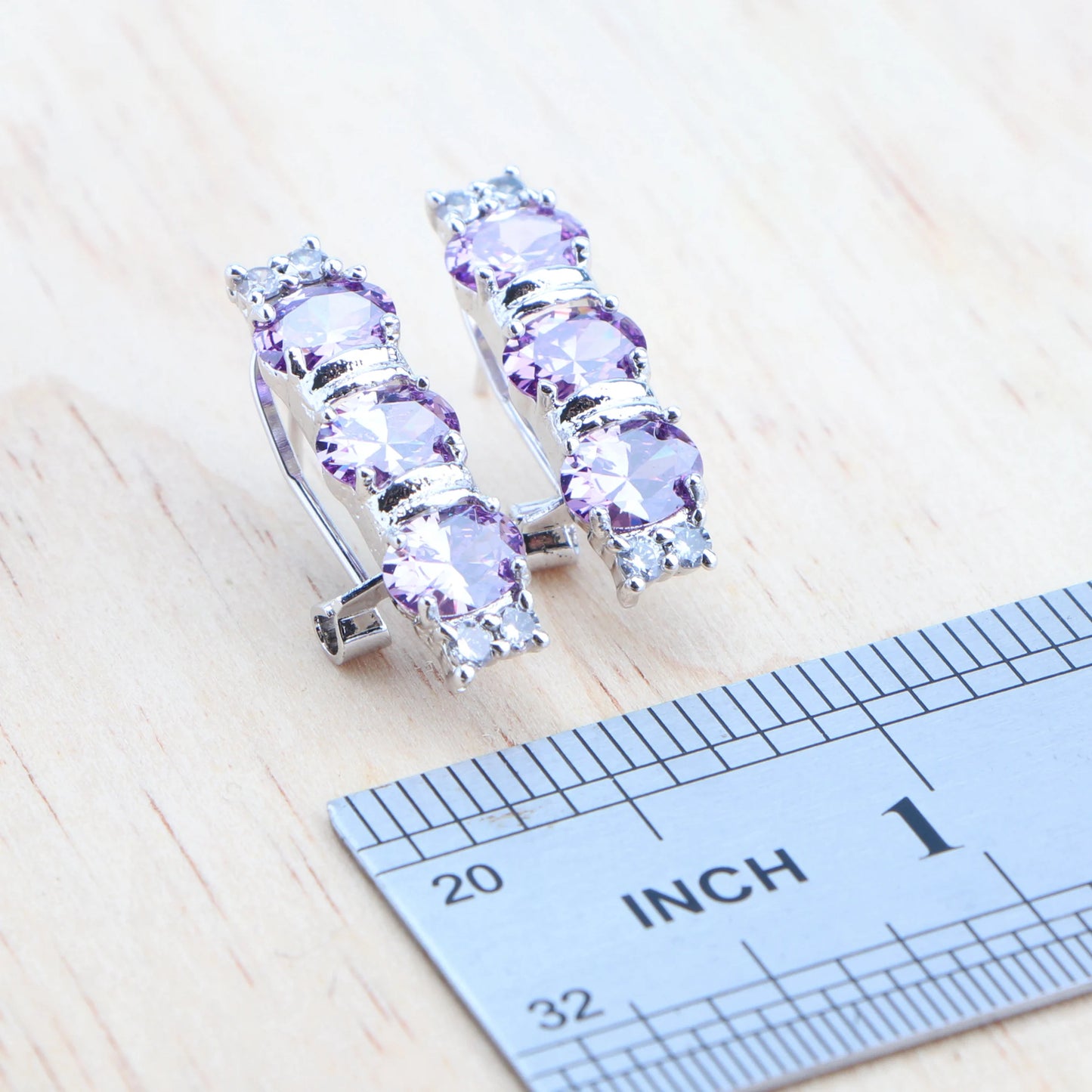 925 Sterling Silver Jewelry Sets For Women Bridal Purple Zircon Jewellery