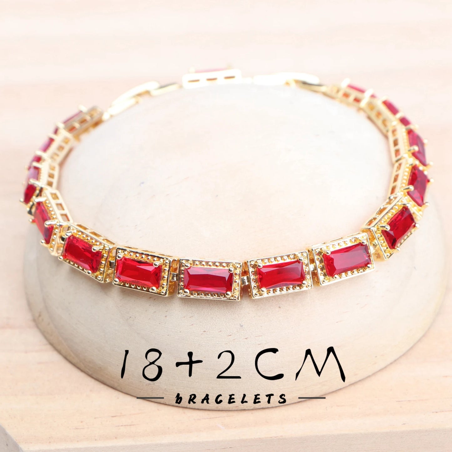 Bridal Red Zircon Jewelry Sets For Women 925 Silver Gold Color