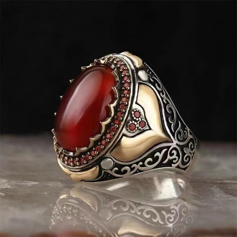 Trendy Handmade Middle East Arabic Turkish Signet Rings for Men