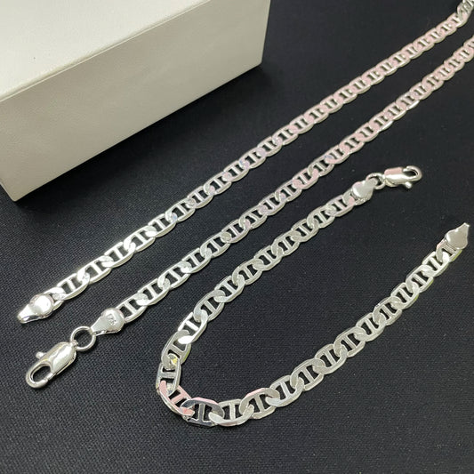 45-60CM 925 Sterling Silver 6MM Necklace Bracelet