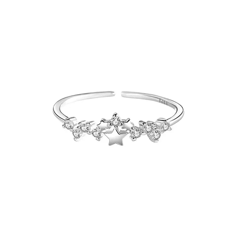 Fashion 925 Sterling Silver Star Zirconia Ring