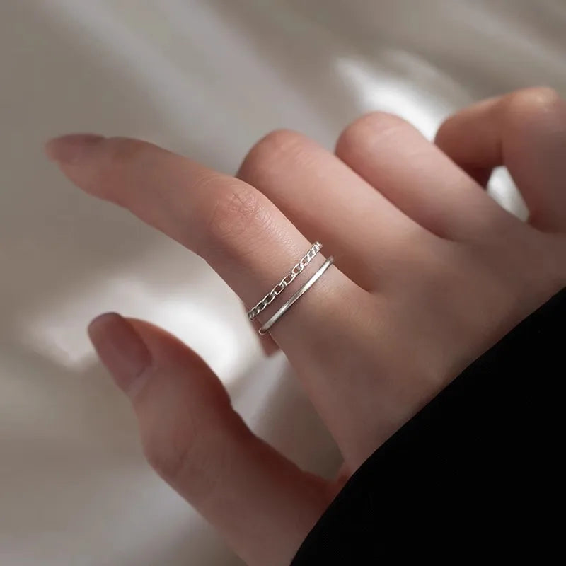 New 925 Sterling Silver Simple Shape Ring