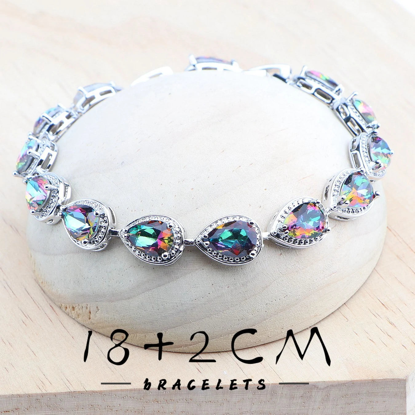 925 Silver Bridal Jewelry Sets Magic Rainbow Zircon