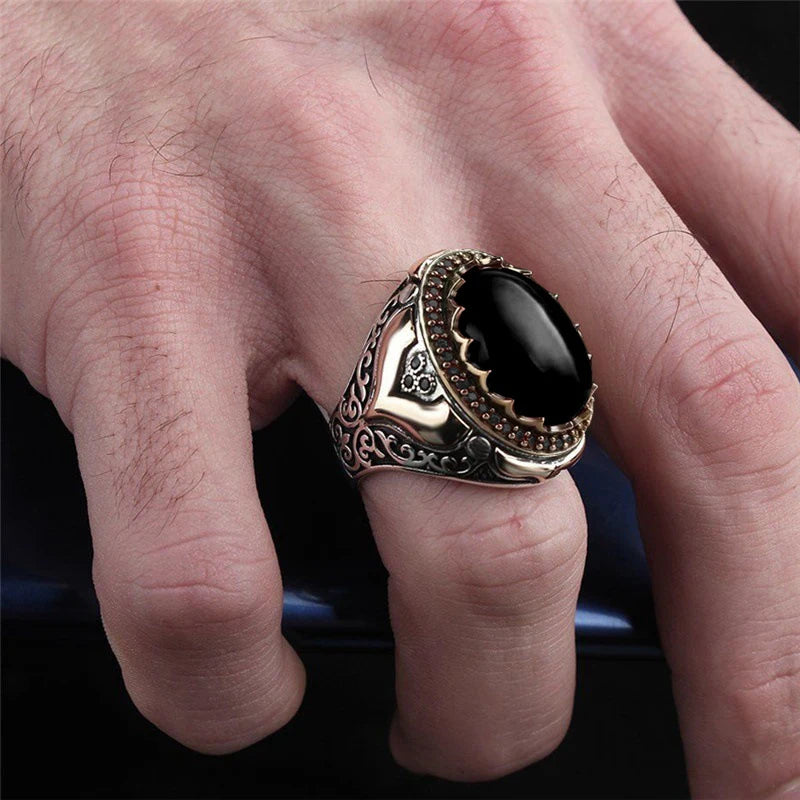 Trendy Handmade Middle East Arabic Turkish Signet Rings for Men