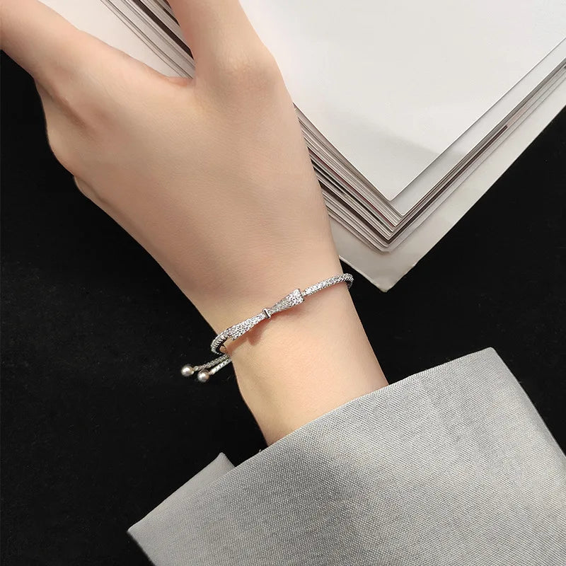 Popular 925 Sterling Silver Bow Bracelet