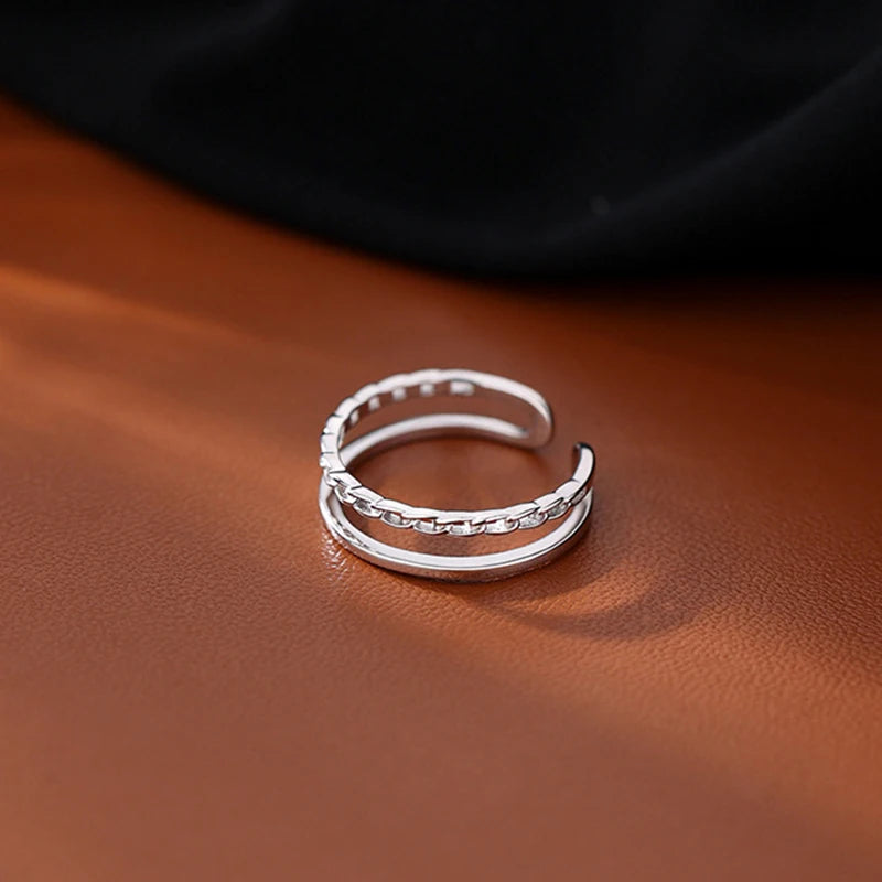 New 925 Sterling Silver Simple Shape Ring