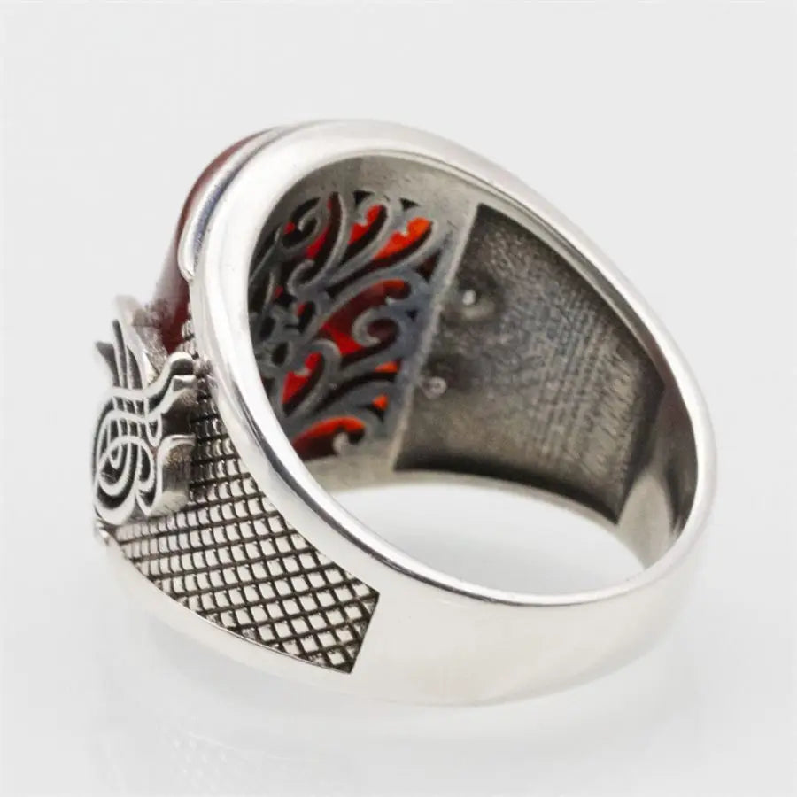 Wholesale Real 925 Sterling Silver Male Ring Vintage Turkish