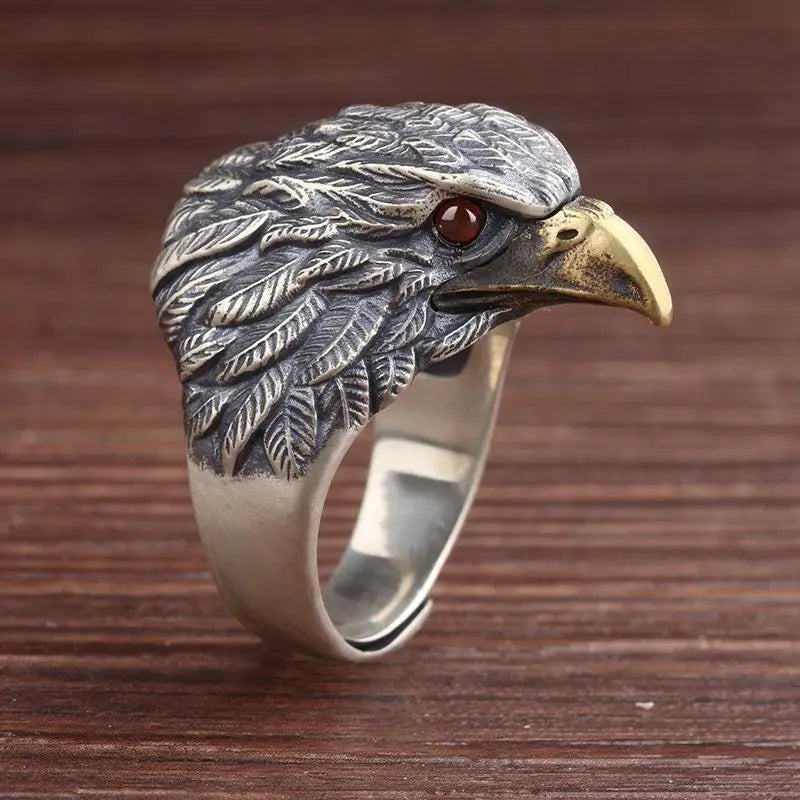 925 Sterling Silver Eagle Adjustable Rings For Women Man