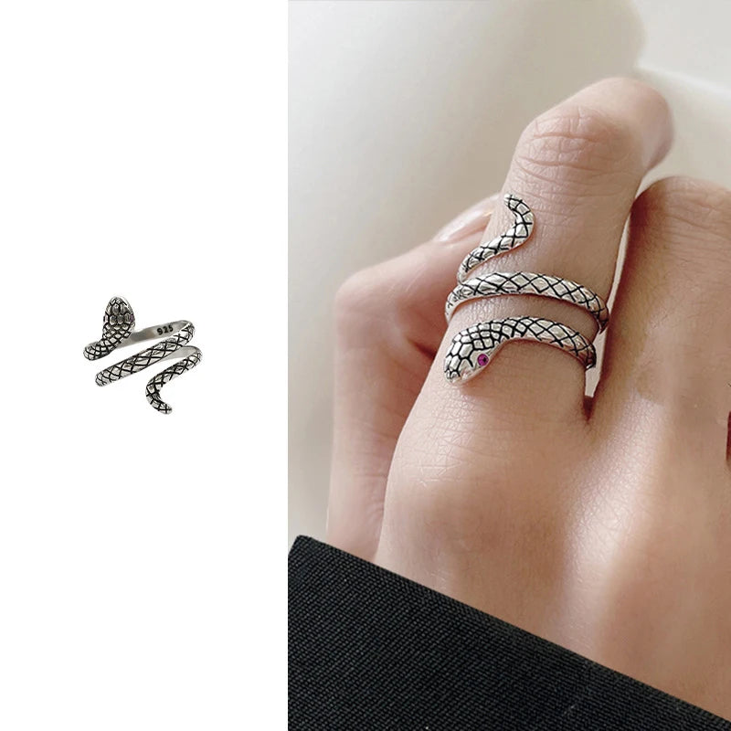 Popular 925 Sterling Silver Snake Shape Ring