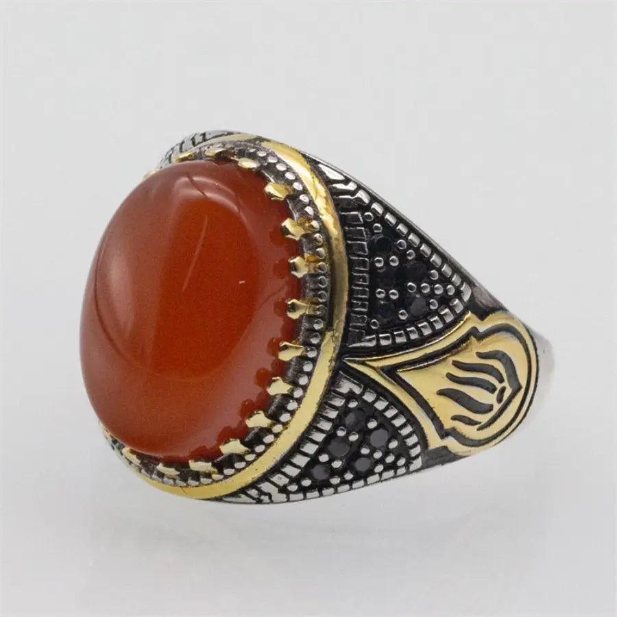 Wholesale Real 925 Sterling Silver Male Ring Vintage Turkish