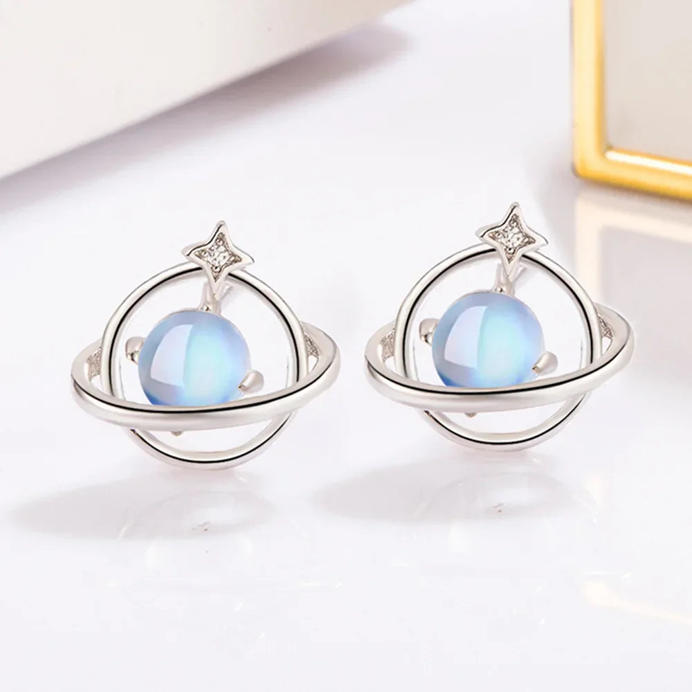 925 Sterling Silver Necklace Earrings Moonstone