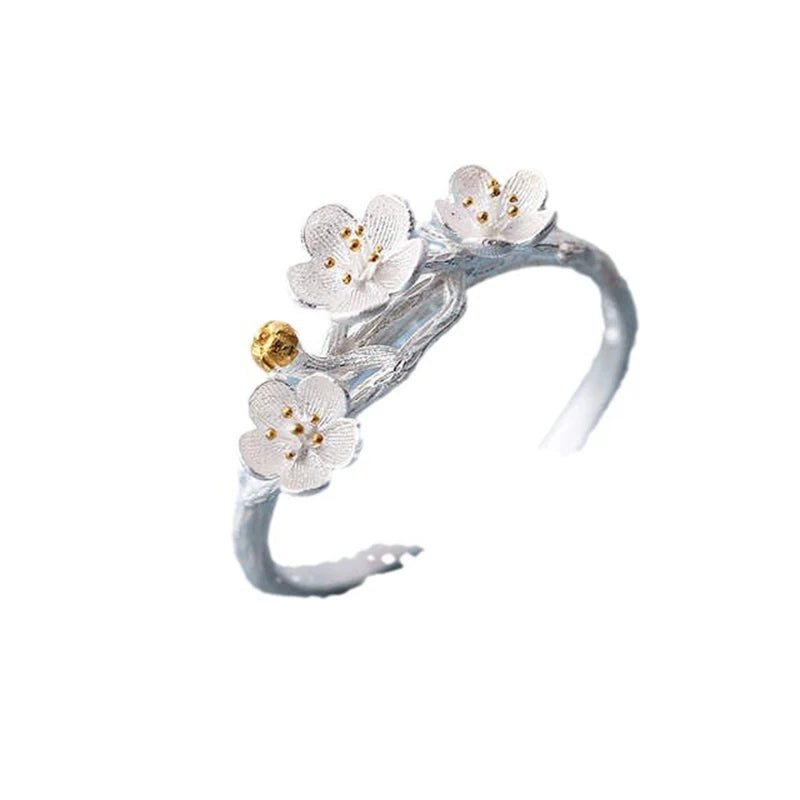 New 925 Sterling Silver Flower Ring